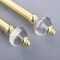 42-126-Inch Gold ADJUSTABLE CURTAIN ROD Set Crystal Finials Home Decorations